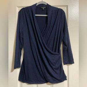 41 Hawthorn Deep Blue Draped Blouse